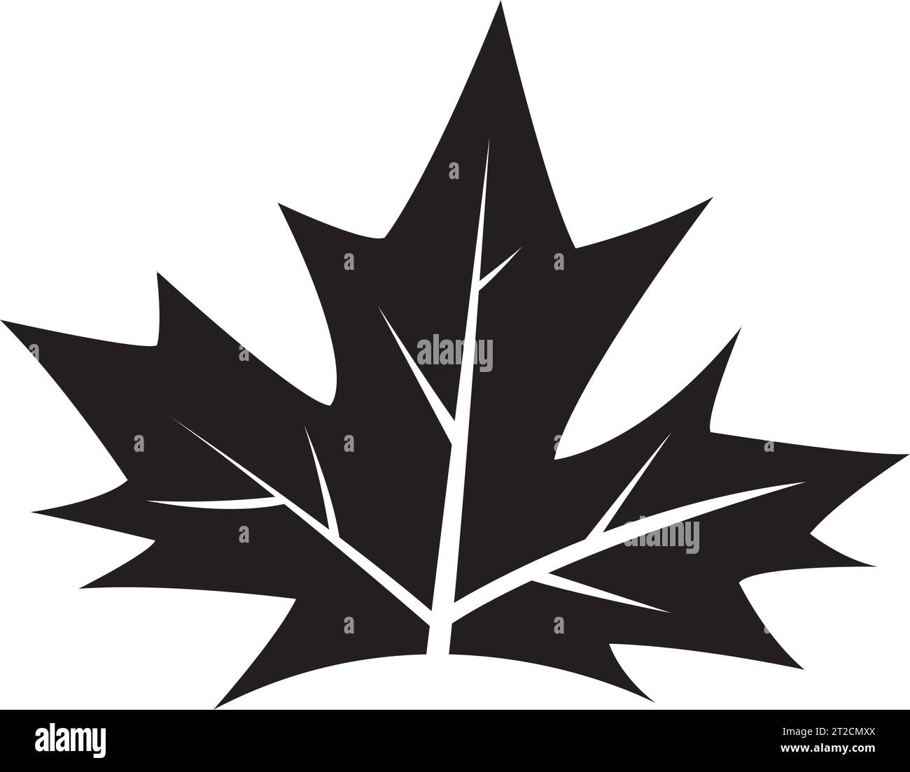 Black Abstract Simplistic Vine Leaf Icon on a White Background Stock Vector
