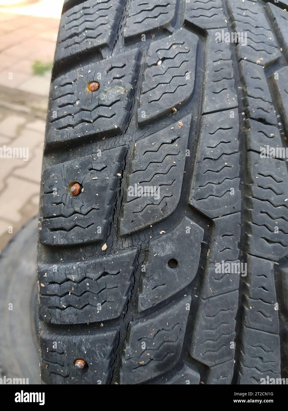 Wheel worn wear rubber tyre junkyard recycling heap hires stock