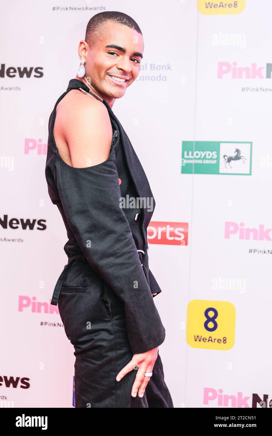 London, UK. 18th Oct, 2023. Layton Williams, actor and singer. The Pink News Awards celebrates world-leading progressive thinking and queer culture across entertainment, politics, sport, and business. Credit: Imageplotter/Alamy Live News Stock Photo