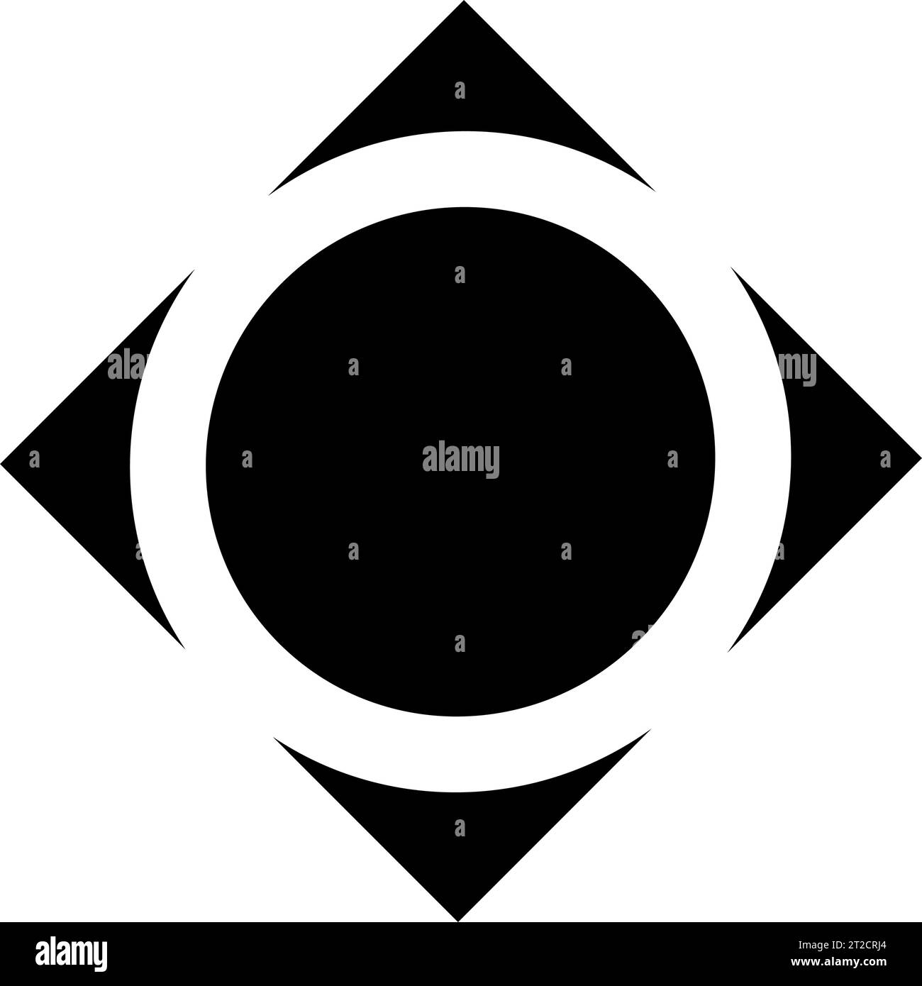 Black Circle Shaped Abstract Diamond Square Icon on a White Background ...