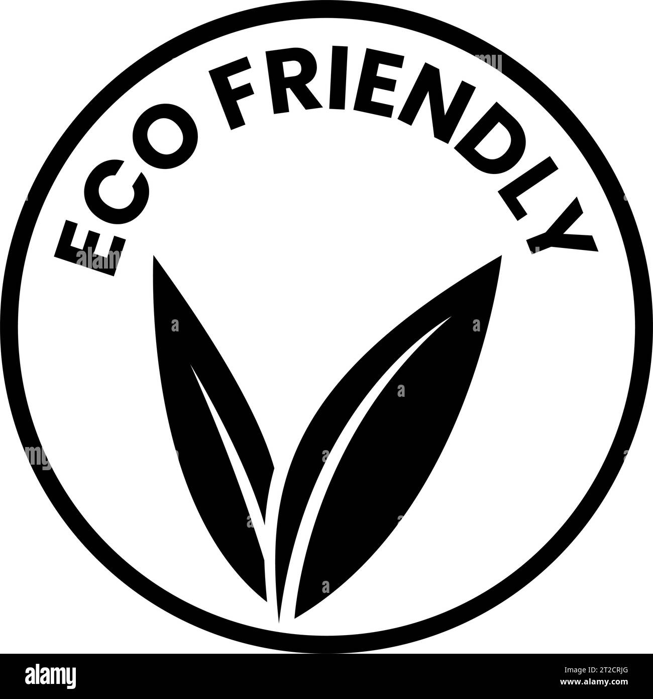 Black Eco Friendly Icon with V Shaped Leaves 1 on a White Background ...