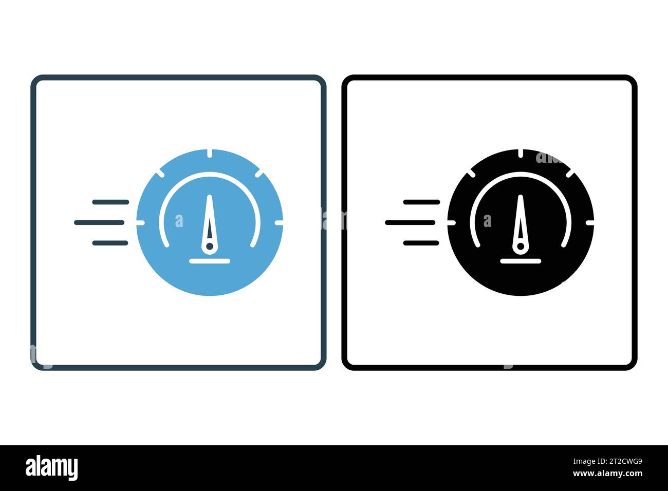 Speedometer icon. icon related to speed. suitable for web site, app, user interfaces, printable etc. Solid icon style. Simple vector design editable Stock Vector