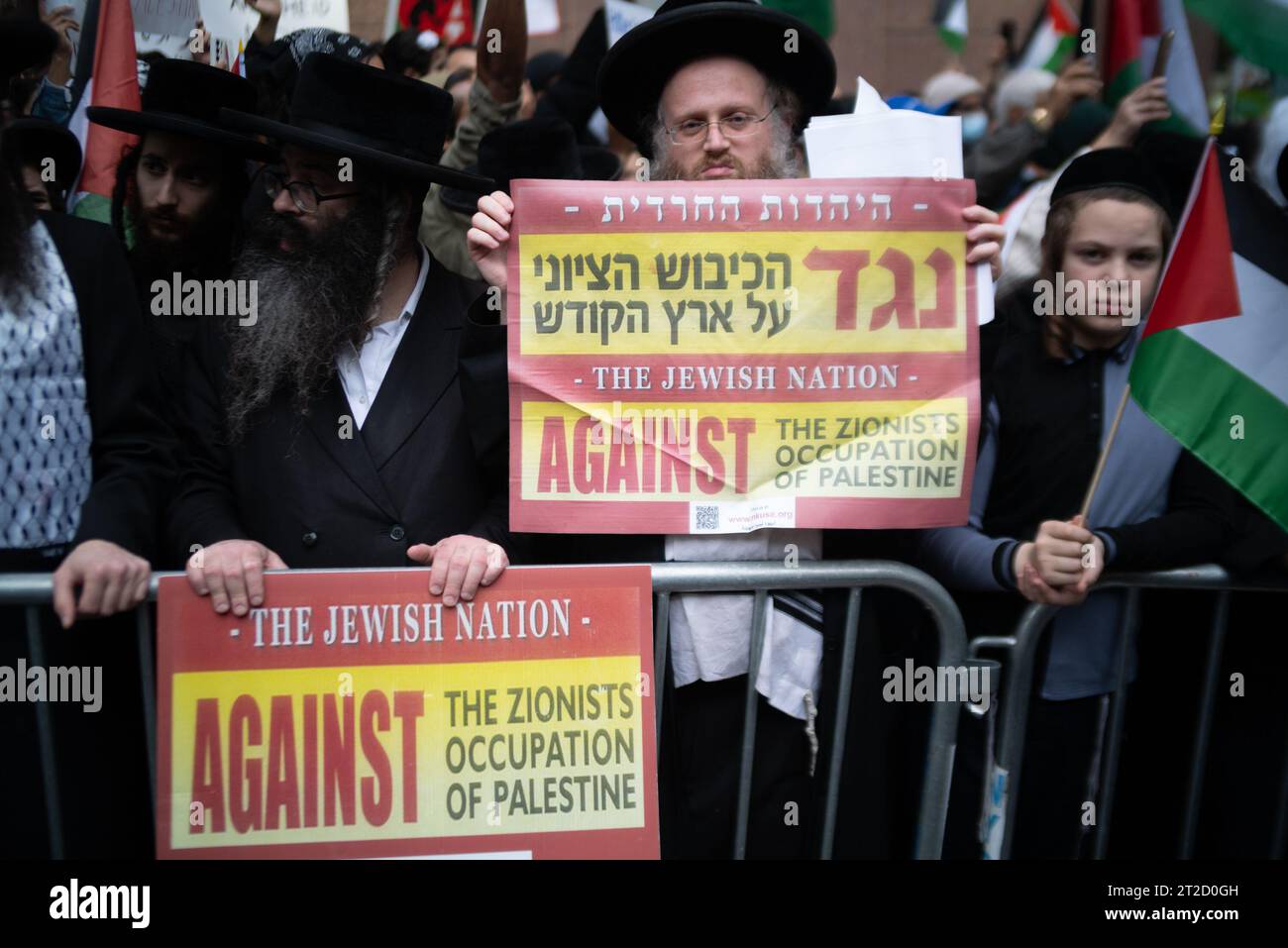 New York, New York, USA. 18th Oct, 2023. Hasidic Jews are shown ...