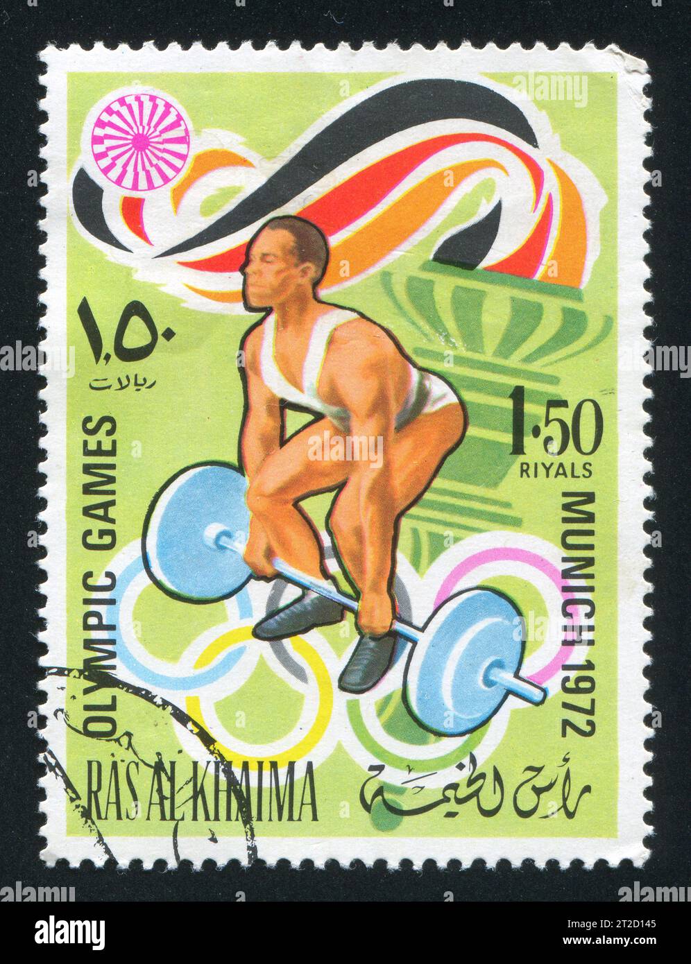 Timbre Emirats Arabes Unis 1972 Ras Al Khaima JO Allemagne - Neuf MNH - Or