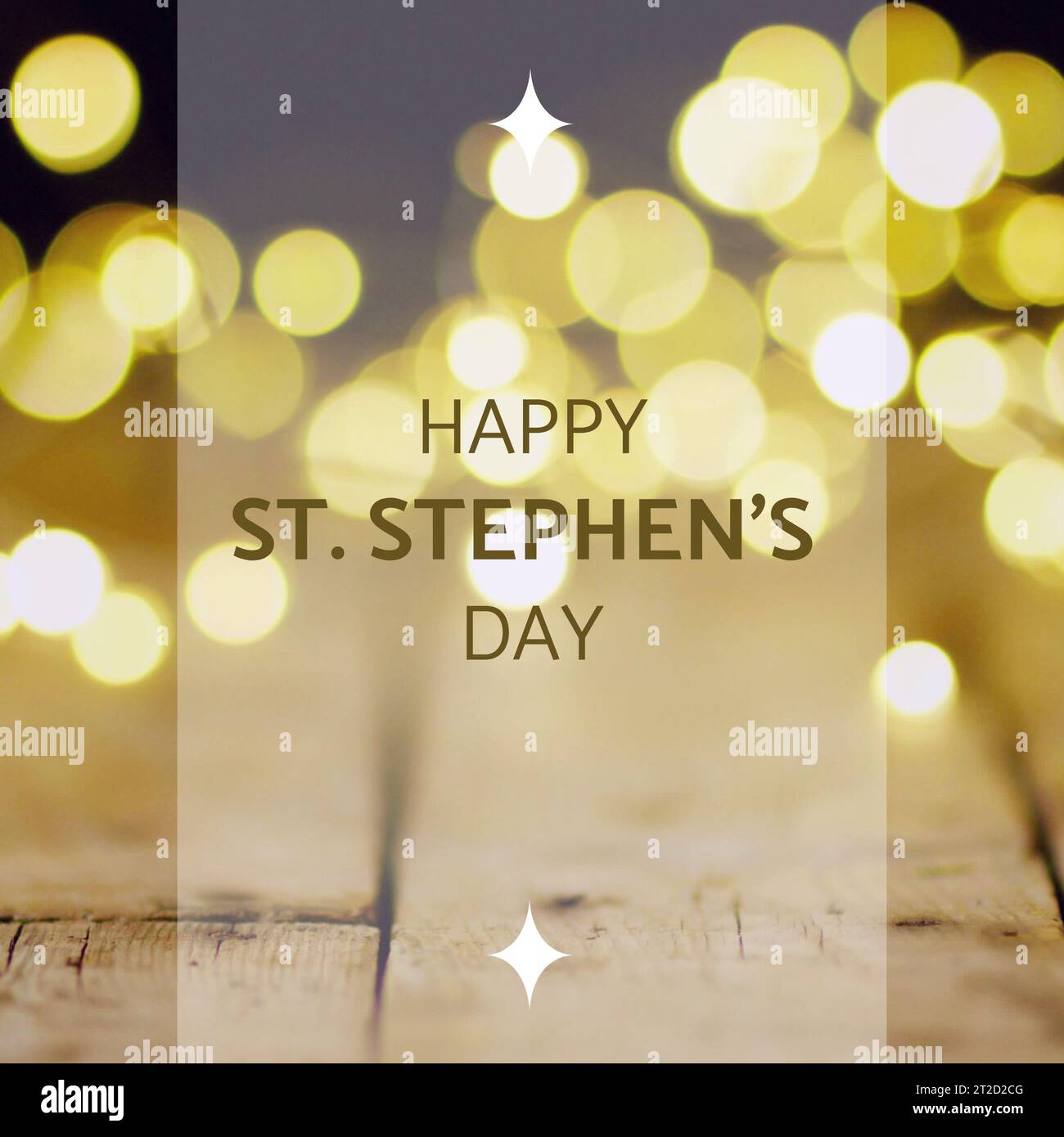 Composite of happy st stephen's day text over illuminated lens flares ...