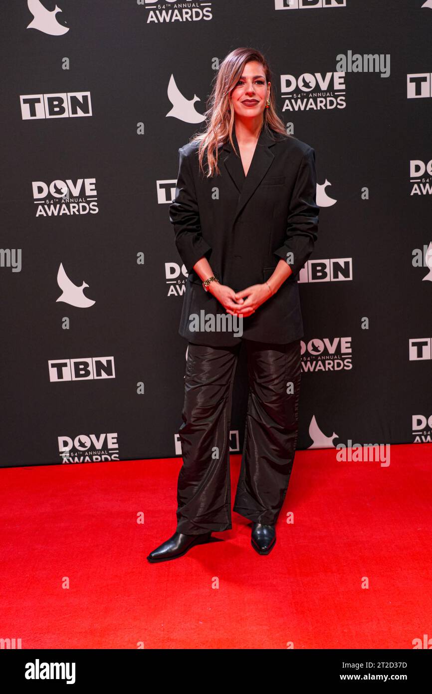 Nashville, Tennessee, USA, October 17, 2023. Brooke Ligertwood On the red carpet during 54th