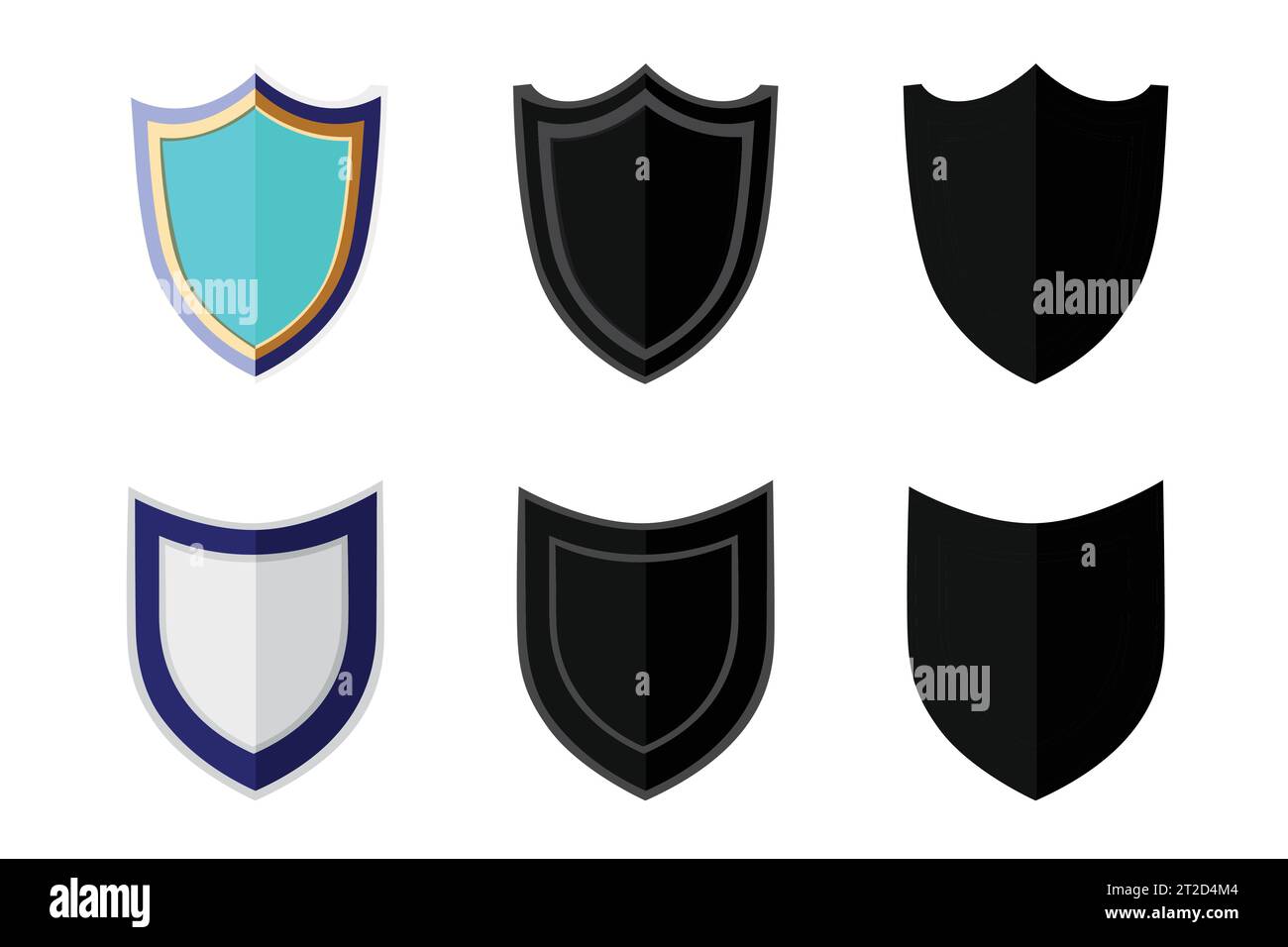 vector large collection of shield icons and symbols Stock Vector Image