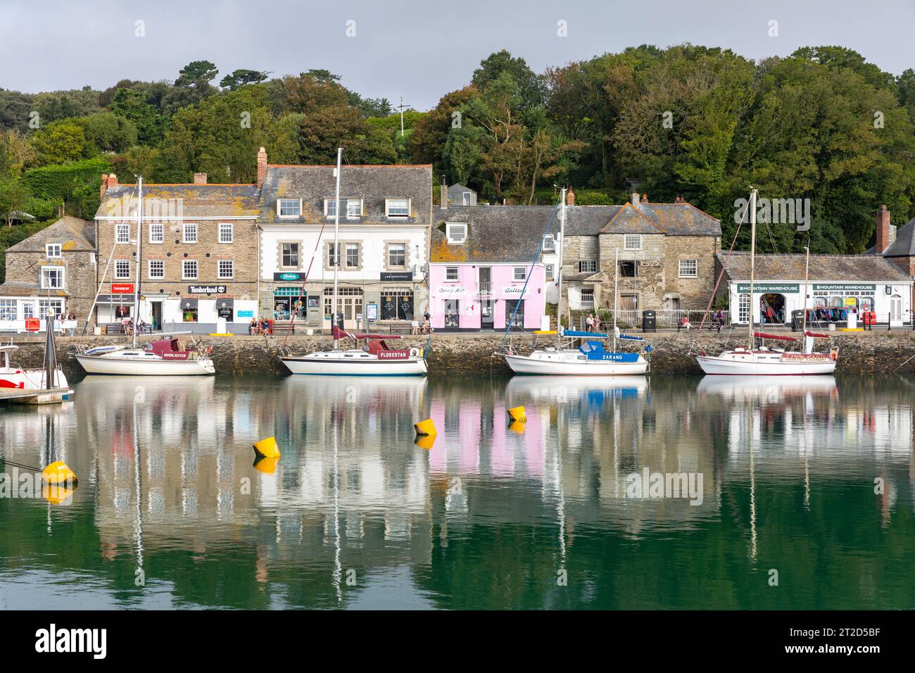 Padstow Cornwall England, view of Padstow harbour and moored yachts