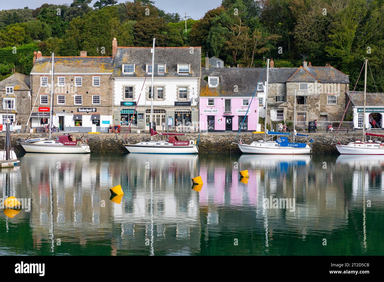 Padstow Cornwall England, view of Padstow harbour and moored yachts