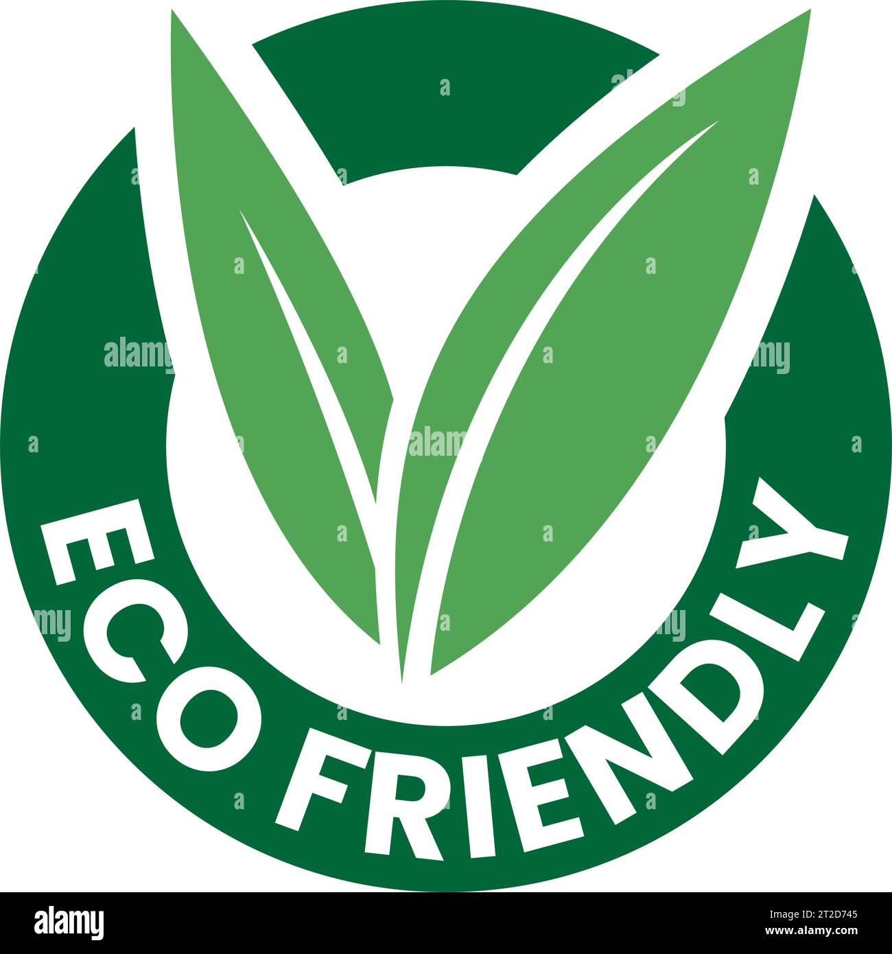 Dark Green Eco Friendly Icon with V Shaped Leaves 4 on a White ...