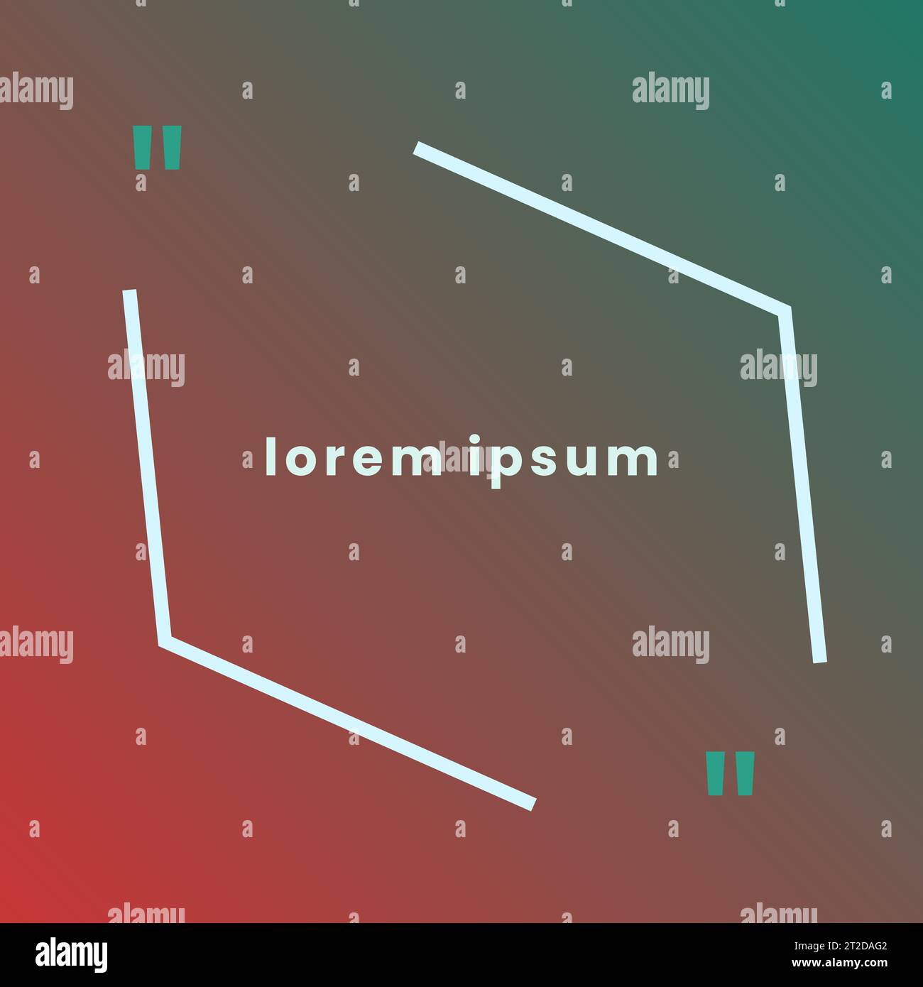 Vector motivational template, quote frame blank template on gradient