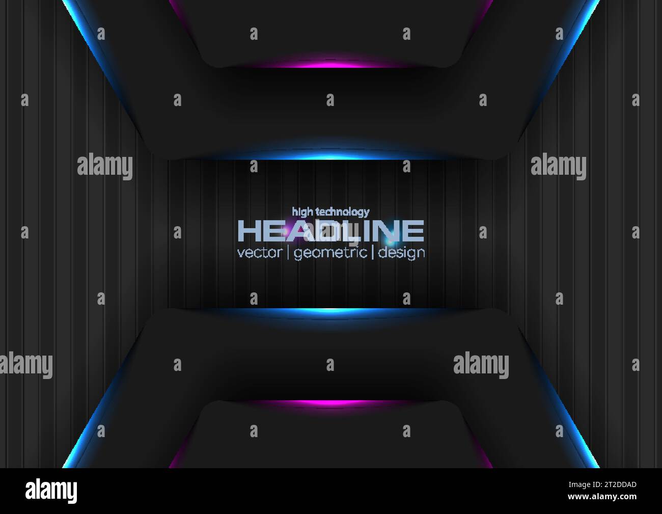 Black and glowing blue purple abstract technology neon background ...