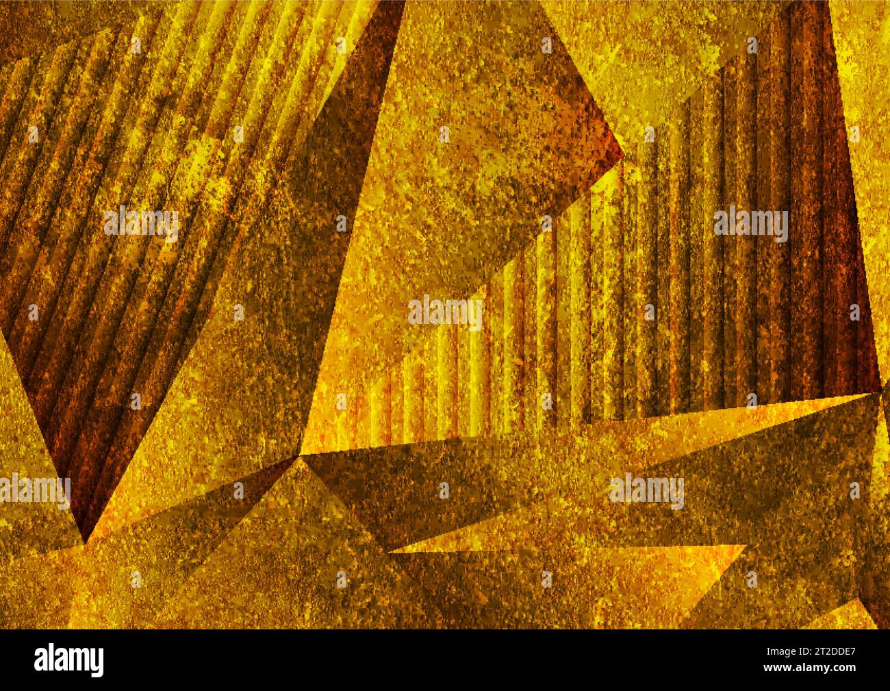 Bronze orange grunge tech low poly abstract background. Geometric vector design Stock Vector