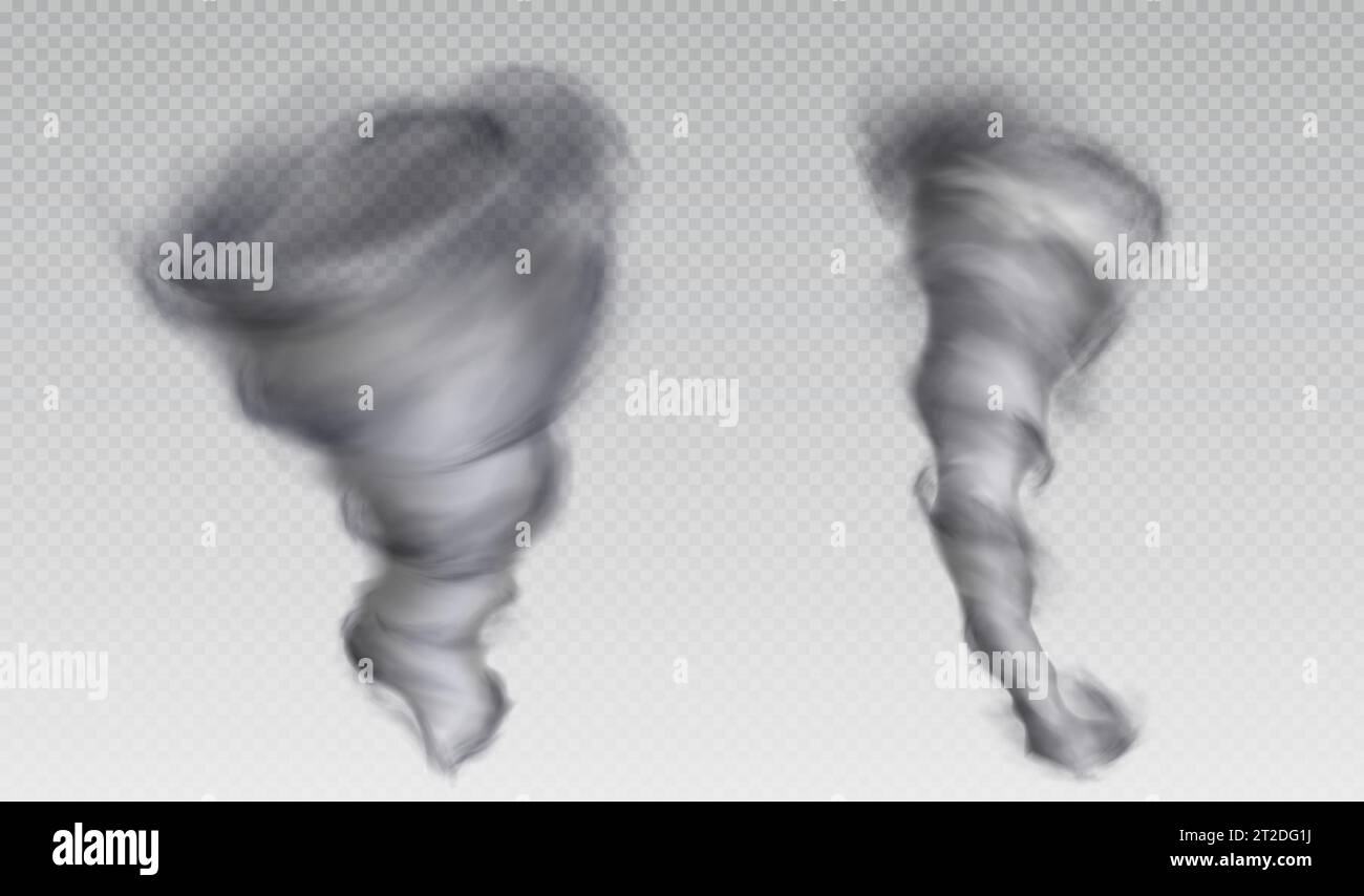 3d tornado hurricane vector cyclone storm effect. Isolated realistic transparent wind vortex