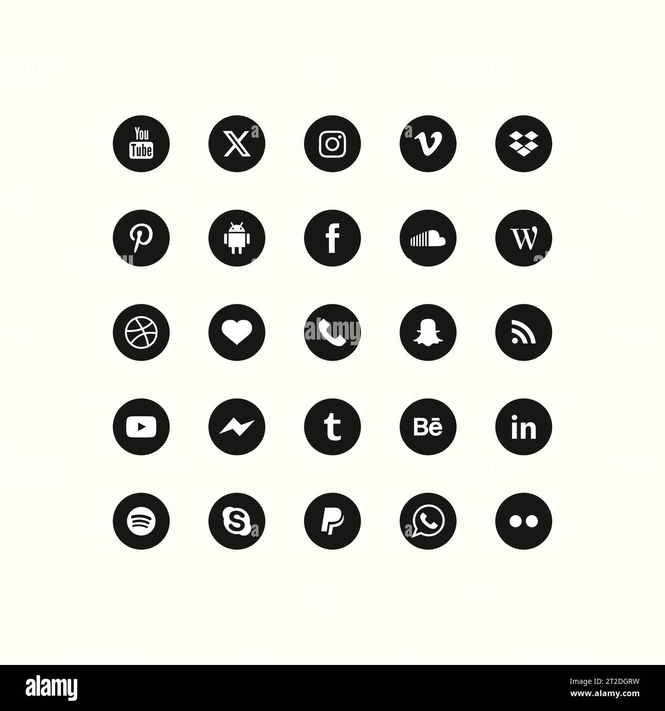 social media logos in a clear vector format Stock Vector