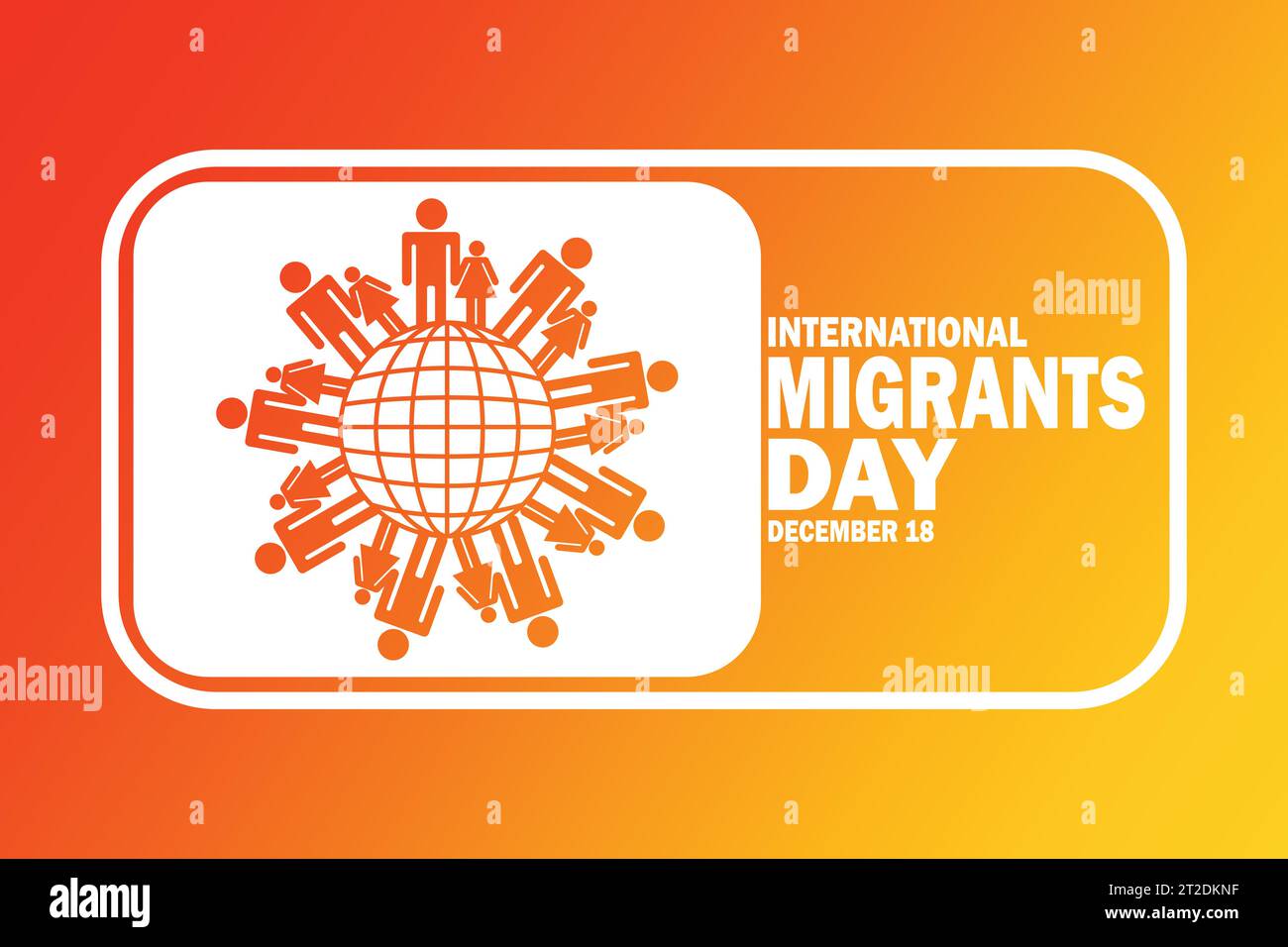 International Migrants Day. December 18. Holiday concept. Template for background, banner, card, poster with text inscription. Stock Vector