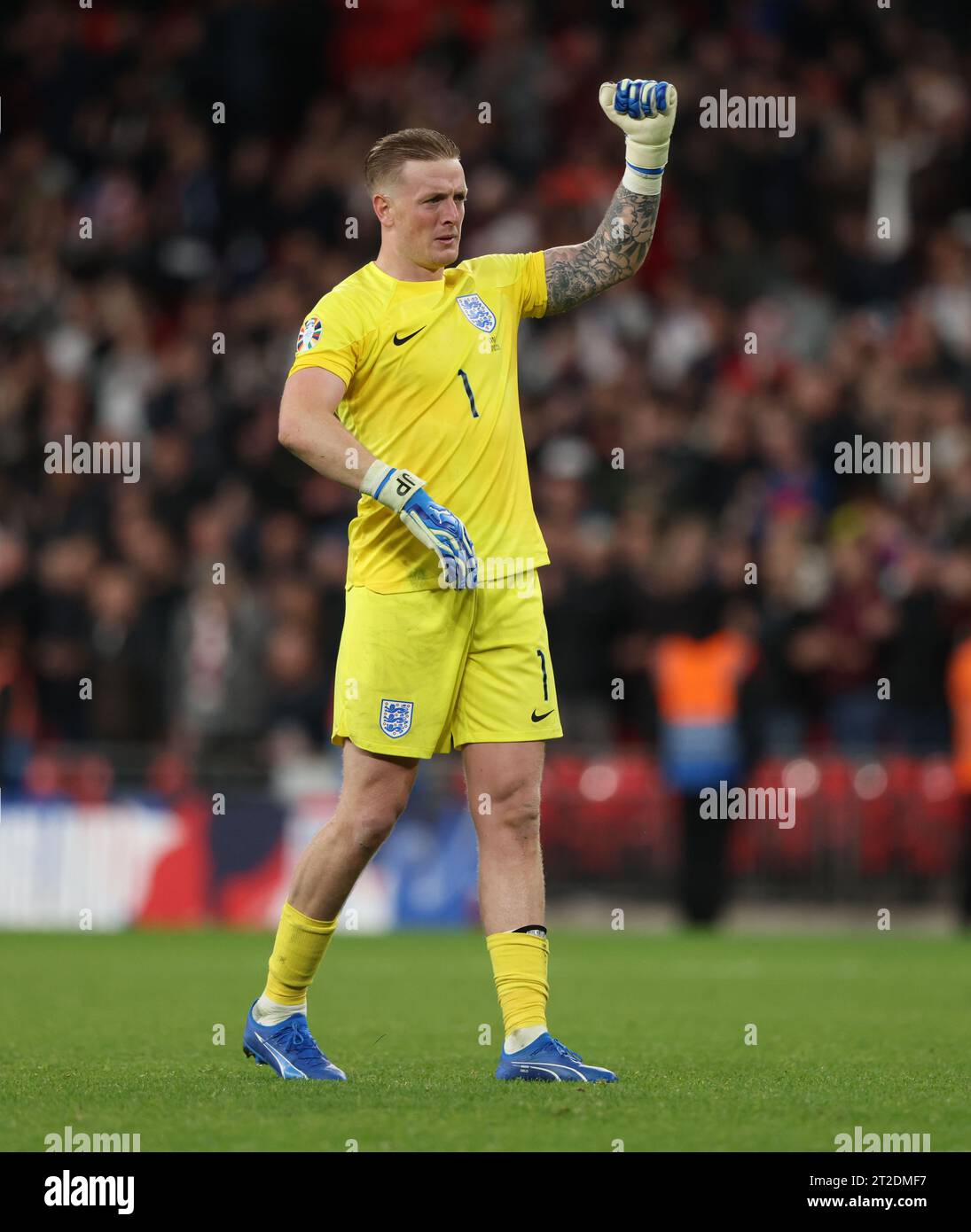 London, UK. 17th Oct, 2023. Jordan Pickford (E) at the England v Italy ...