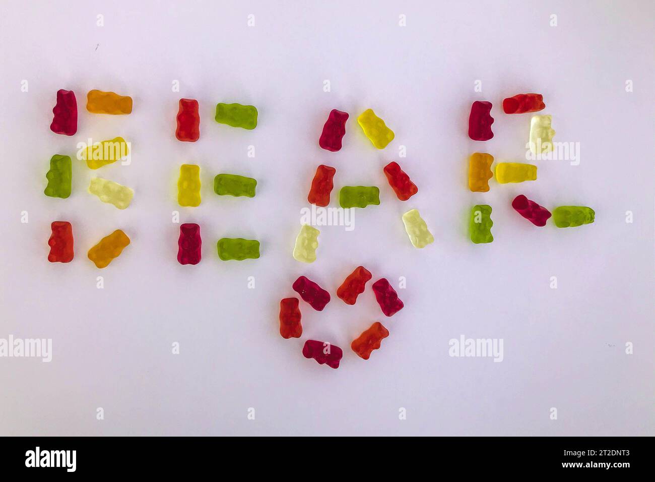 Word Made From Gummy Bears Word Bear Made Of Multi Colored Gelatinous