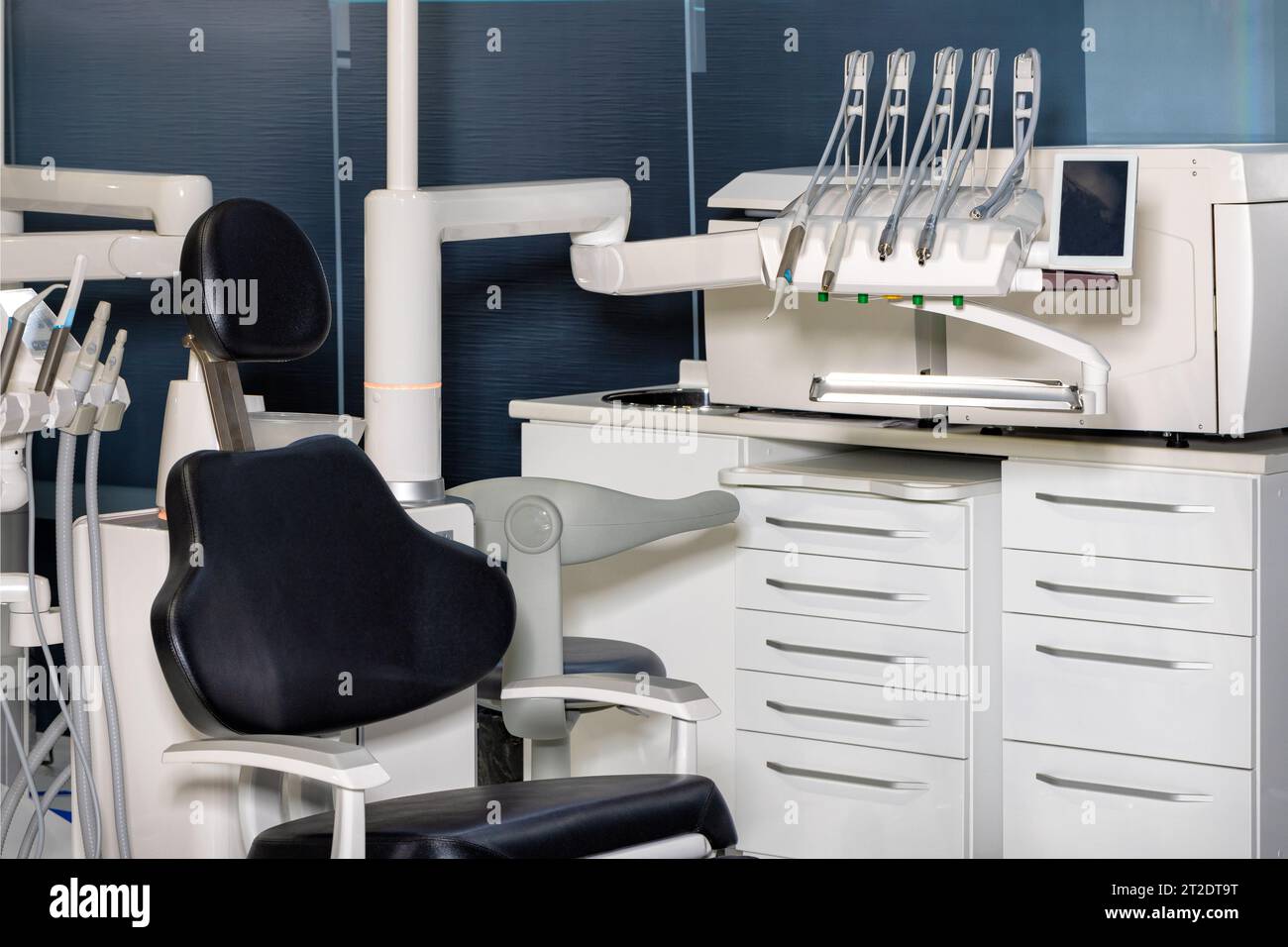 Modern medical dental equipment in a dentist's office close-up. Stock Photo