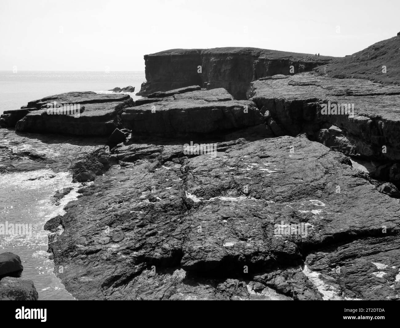 Cliffs and Atlantic ocean background, rocks and laguna, beauty in