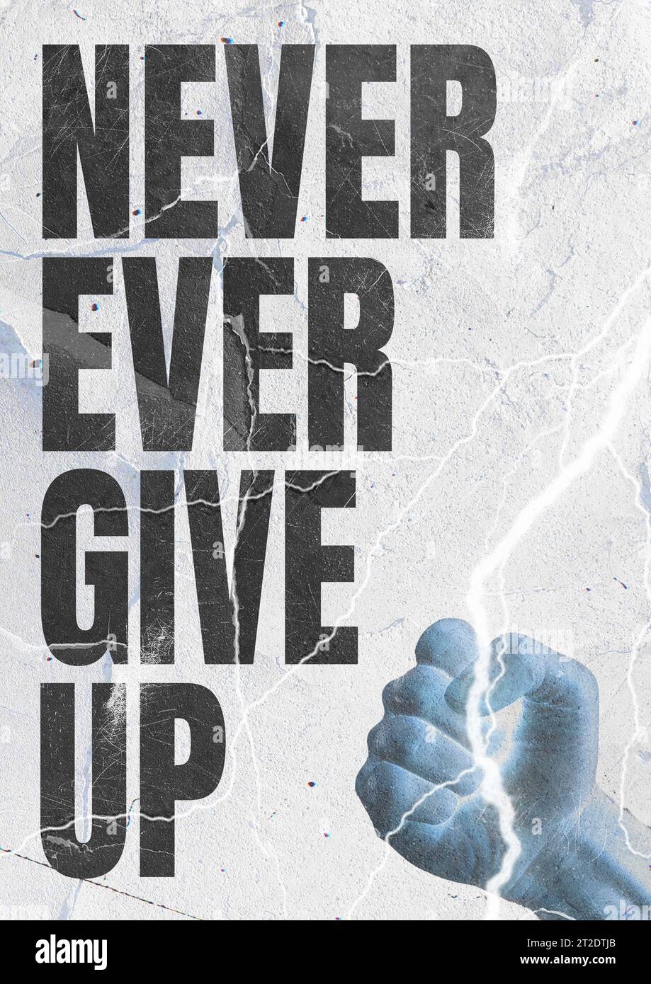 Never Give Up Quotes poster, motivational quotes, entrepreneur, businessman, inspirational, future victory, motivation typography design background Stock Photo
