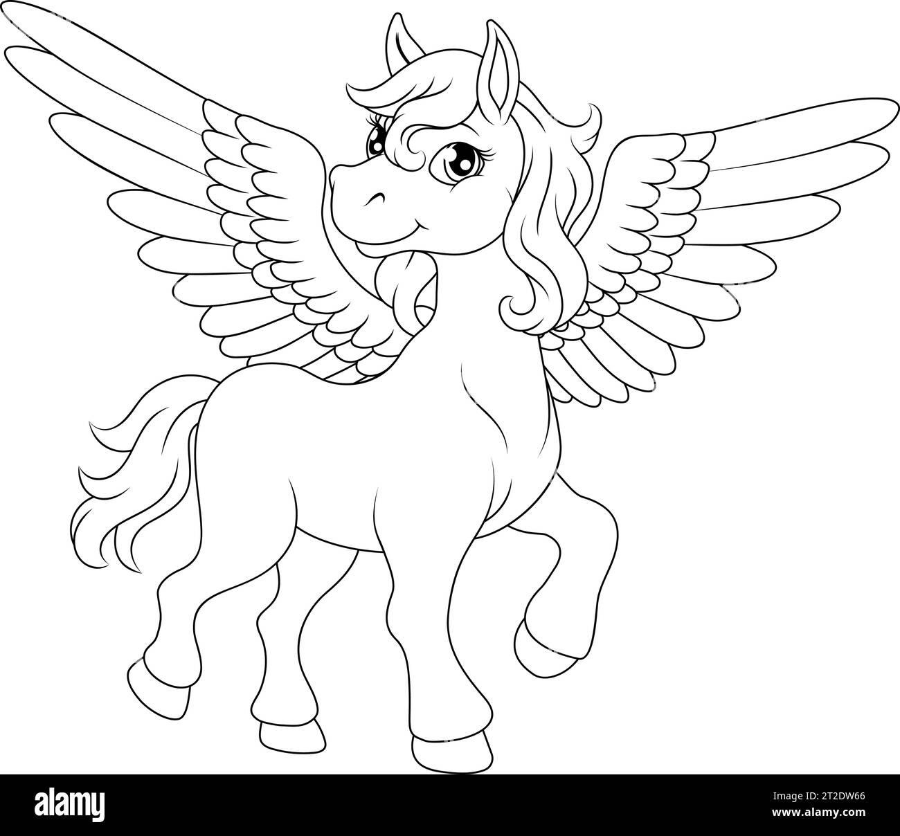 Pegasus Wings Horse Cartoon Animal Illustration Stock Vector