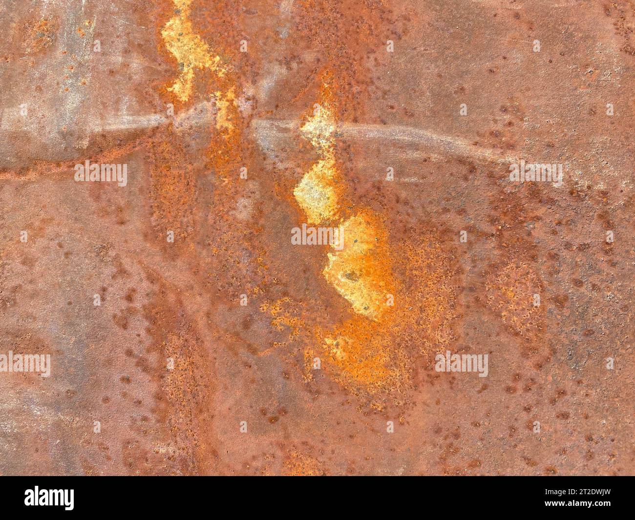 Surface texture of old scratched ginger rusty oxidized bad iron corroded metal. The background. Stock Photo