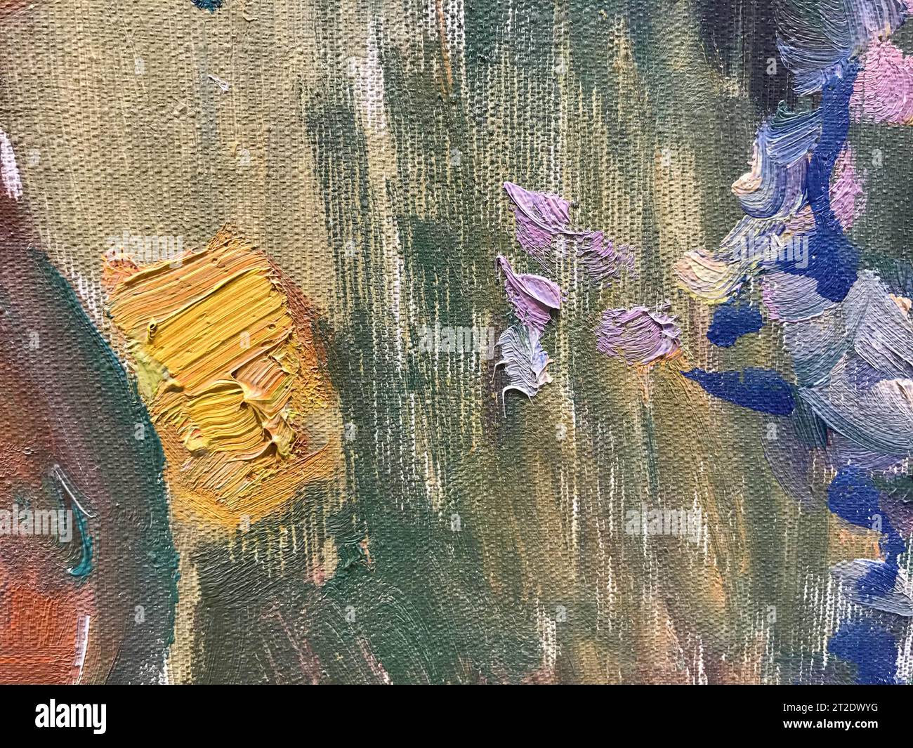 Watersoluble texture. Background is gouache painted paper. Color paint