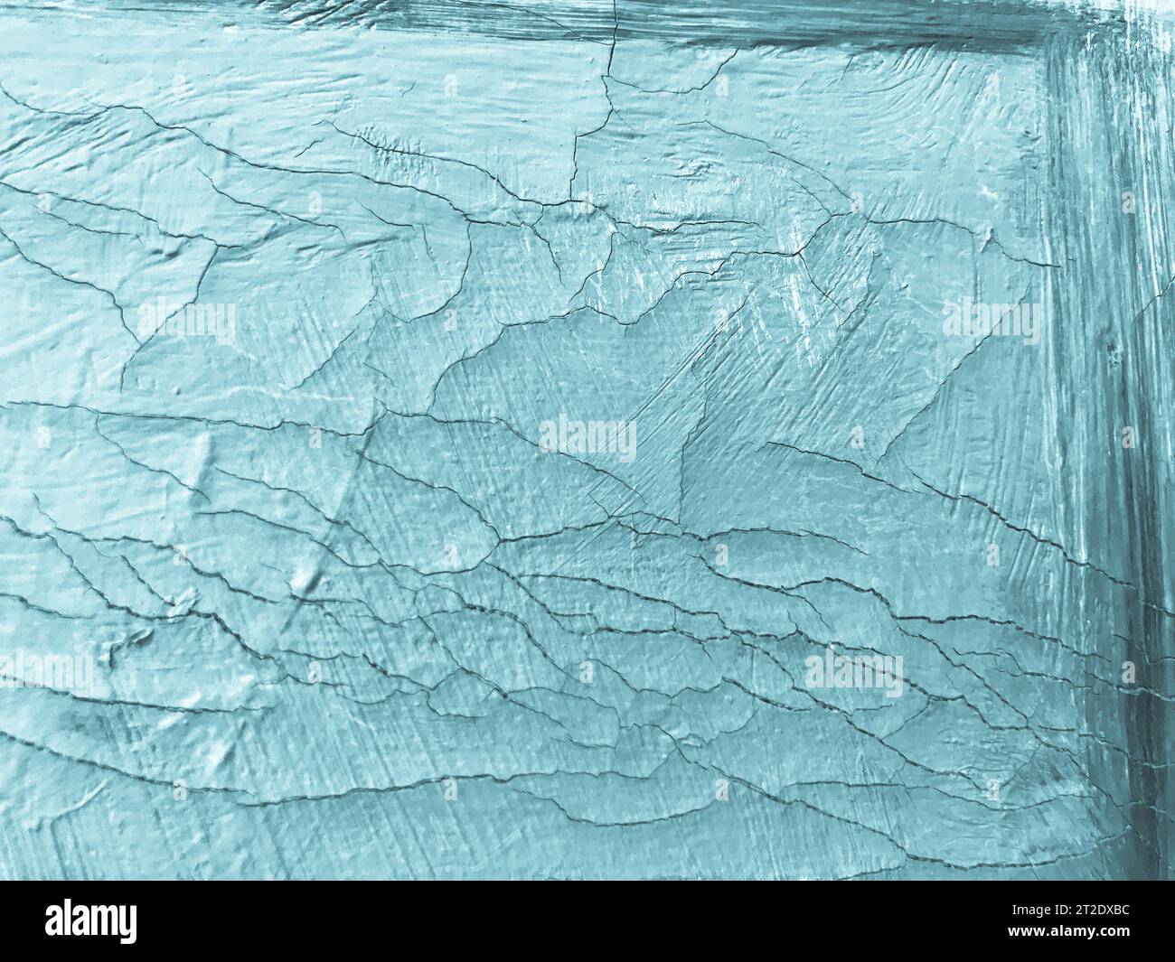 old texture, cracked paint. blue color on the texture. aged, antique texture. background in antique style. heterogeneous, volumetric texture of paint Stock Photo