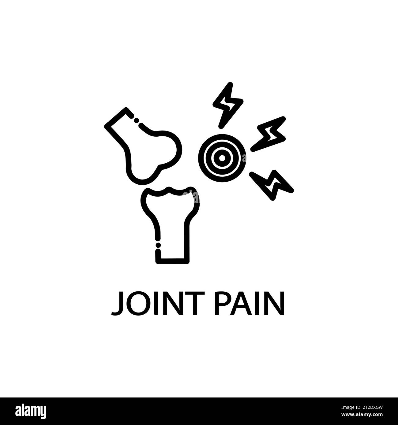 joint pain icon, injury leg, arthritis, inflammation person knee, thin line symbol - editable stroke vector illustration Stock Vector