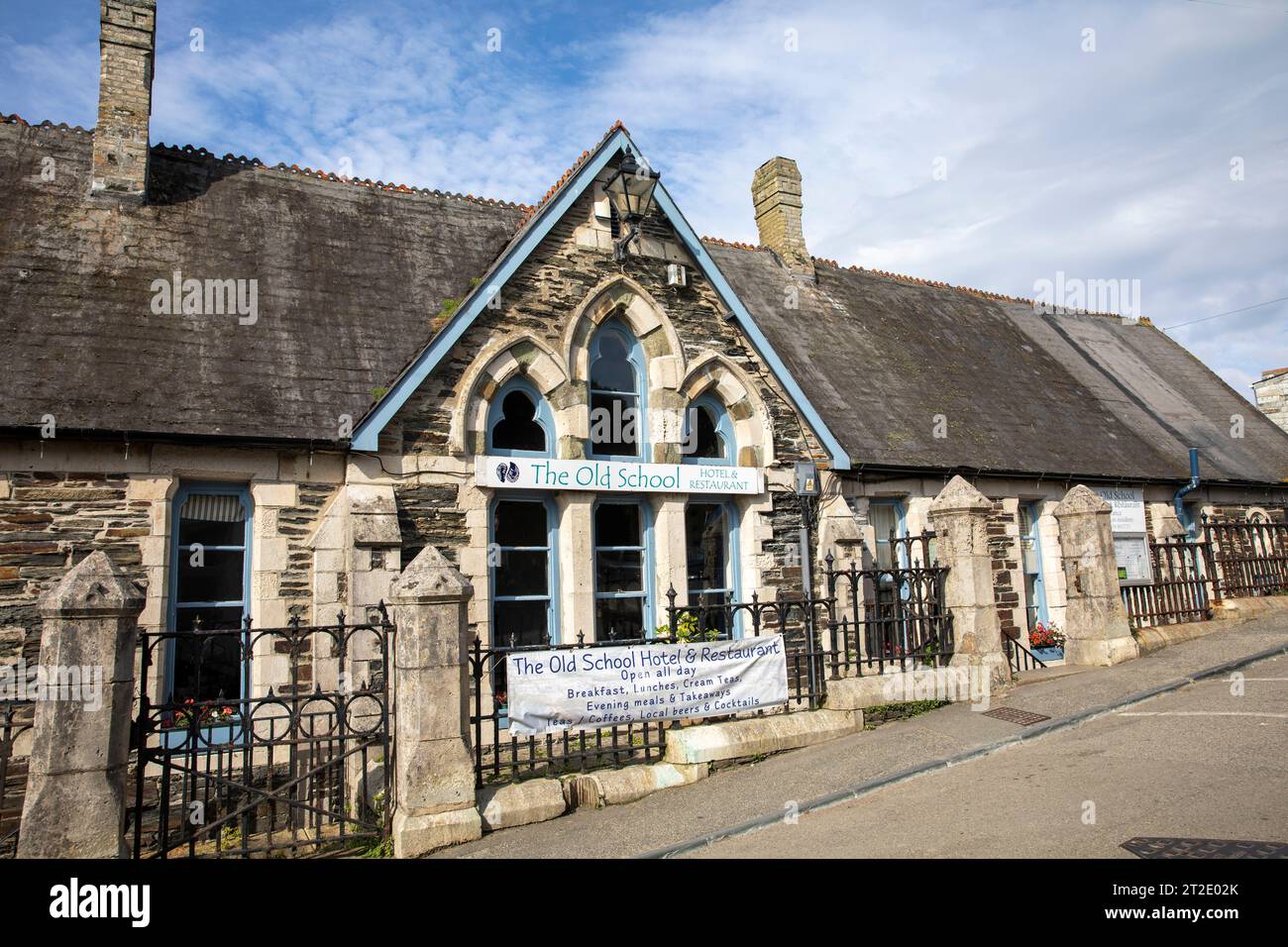Port Isaac Cornwall, Sept 2023, The Old School House Hotel and