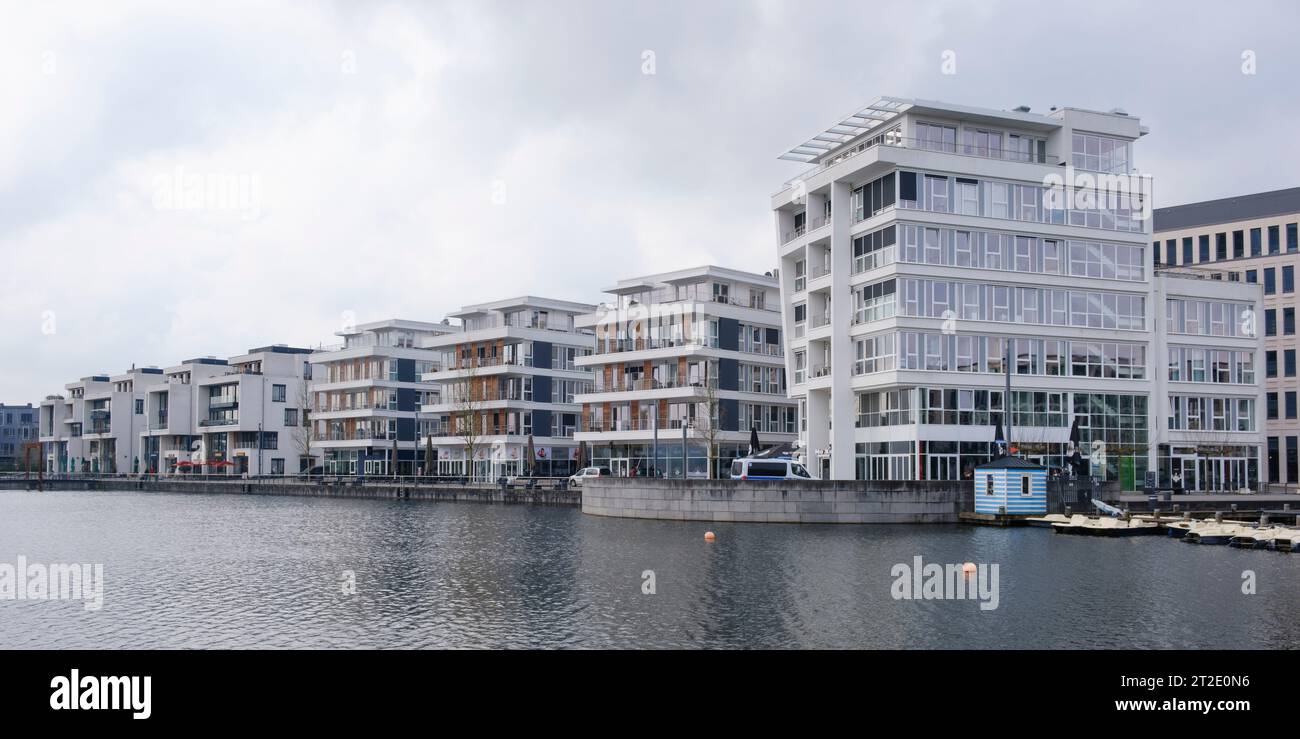 Residential building and commercial premises at the Lake Phoenix Stock Photo