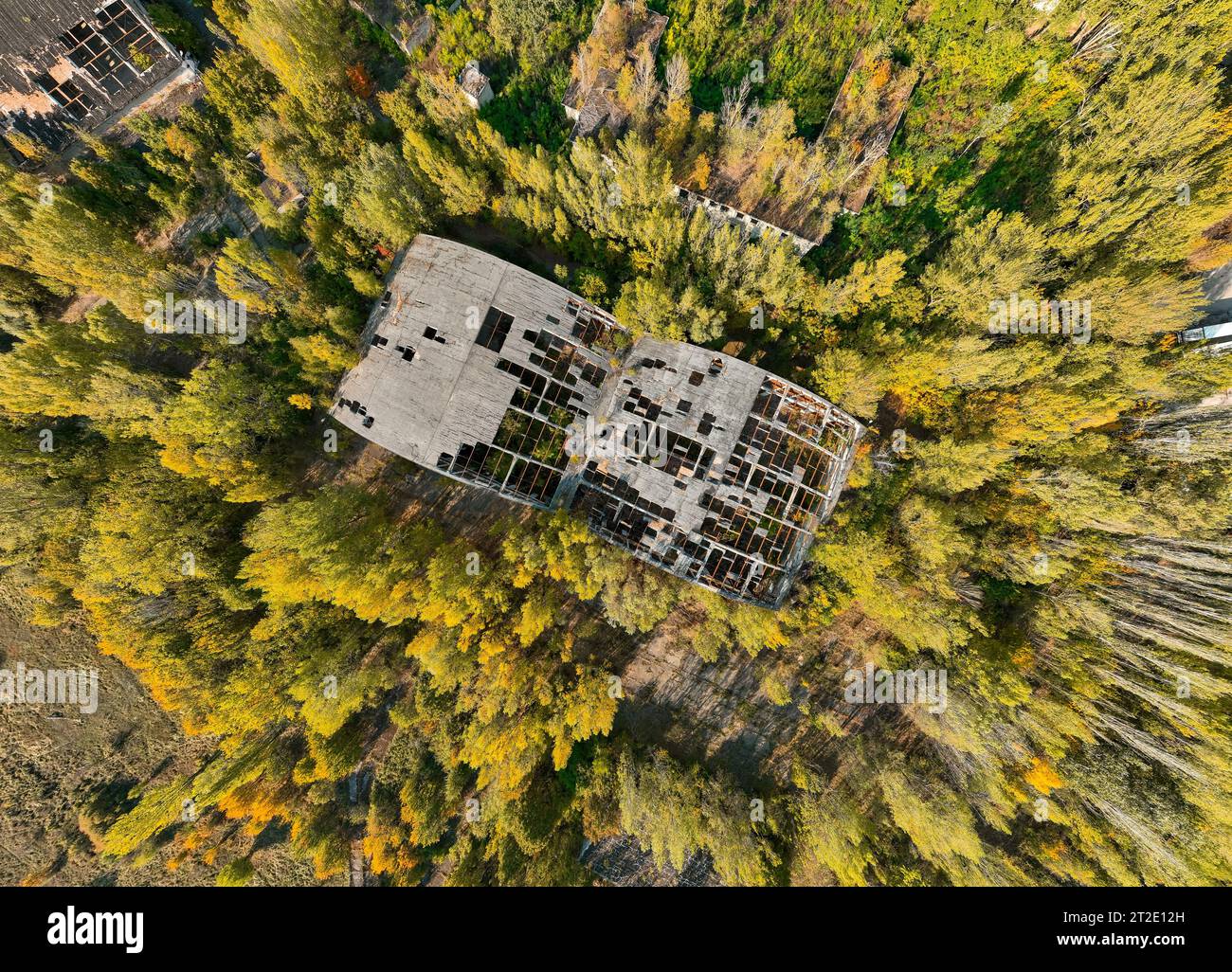 Abandoned residental area and buildings. It looks like Ghost town of