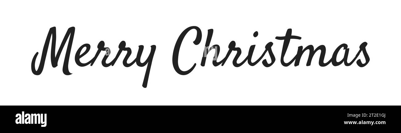 Merry Christmas words black and white phrase vector Stock Vector Image