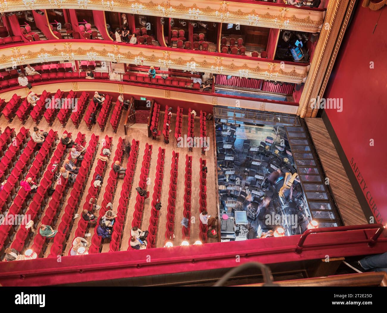Auditorium, stall seats and orchestra pit at the Royal Opera House