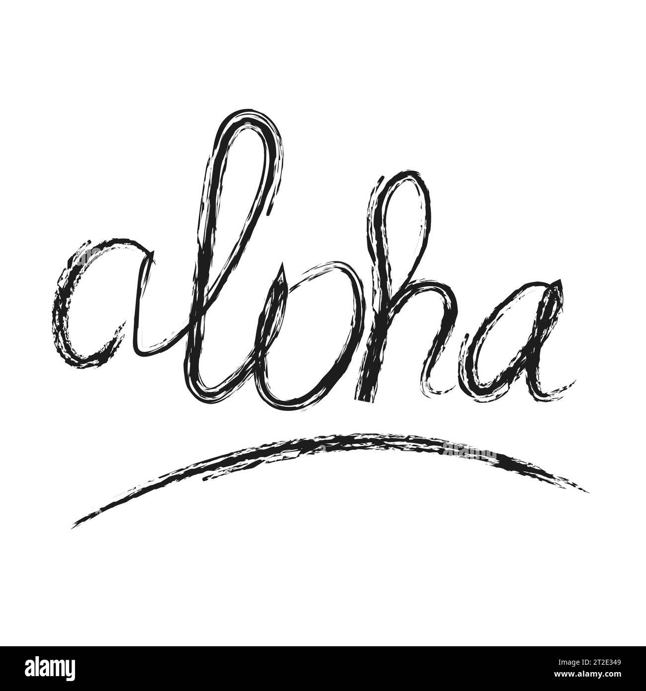 Aloha brush writing Stock Vector