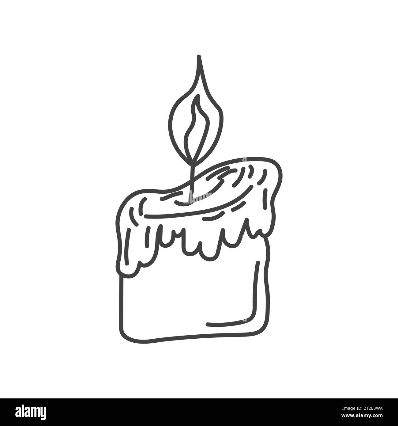 Burning candle line. A paraffin candle melts from the flame. Retro