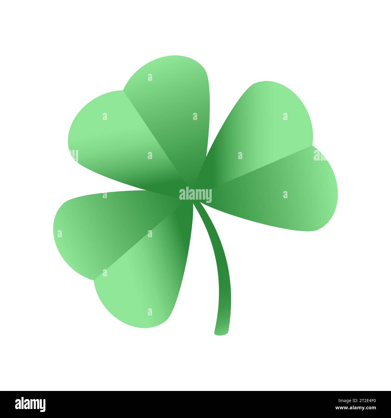 Lucky clover leaf, four isolated on white, for St. Patrick's. Vector icon clover. Stock Vector