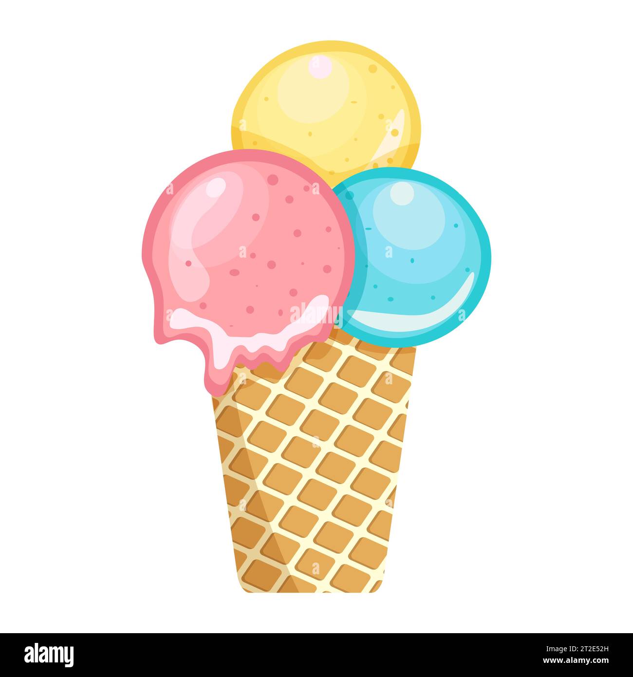 Colorful tasty isolated ice cream at a turquoise background. Crunchy ...