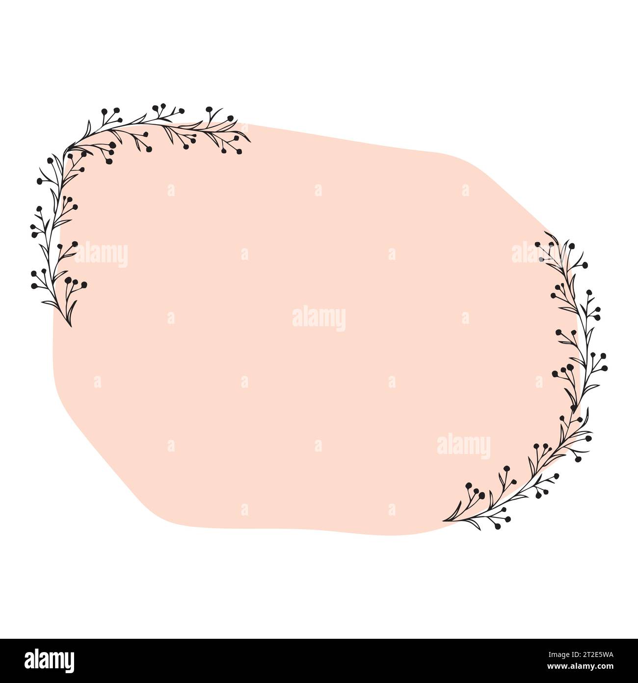 Cute floral lettering frame. Vector doodle illustration. Flower ...
