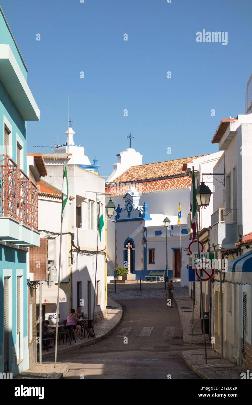 Narrow streets in Alvor, Algarve, Portugal, Europe Stock Photo