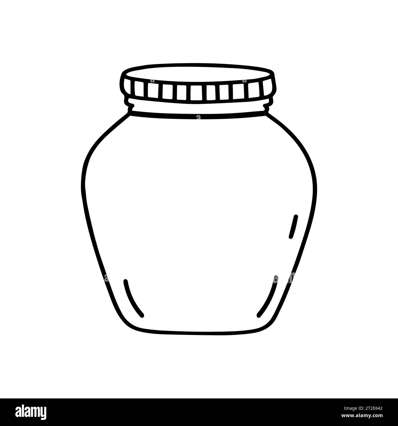 Glass jar with baby food. Vector doodle illustration. Container for food. Stock Vector