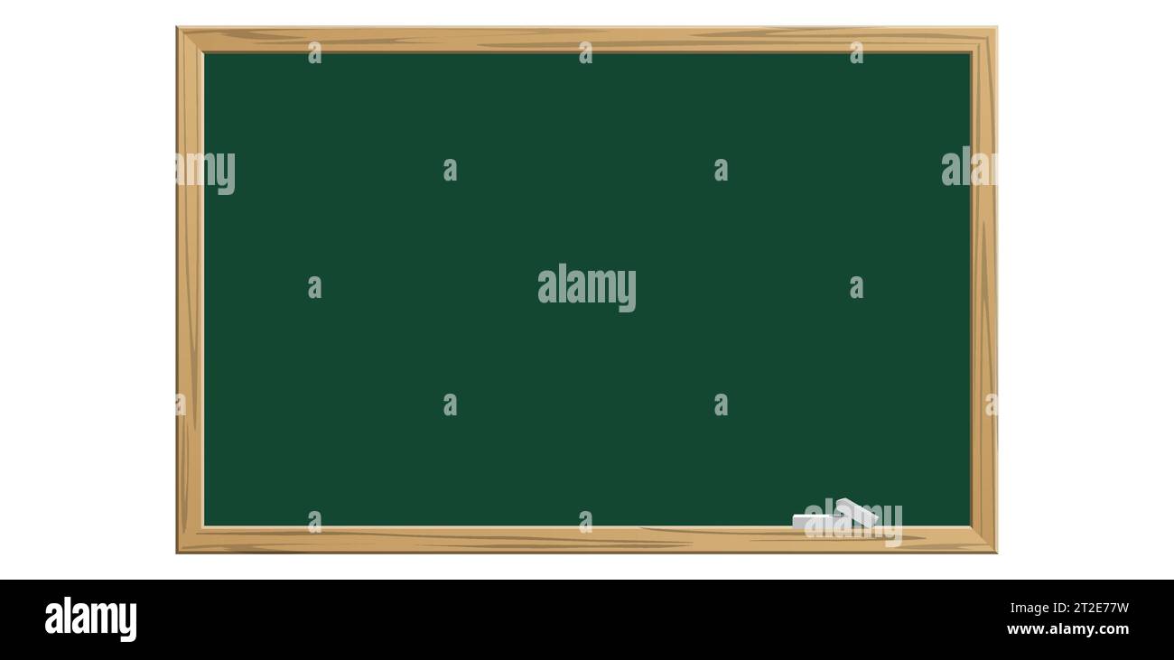Green chalkboard isolated on white background. Vector illustration Stock Vector