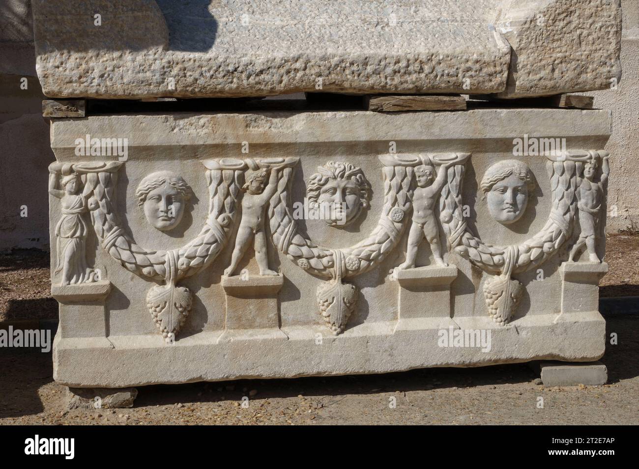 Open Air Museum at Kom al Shuqafa catacombs, Alexandria, North coast of Egypt Stock Photo