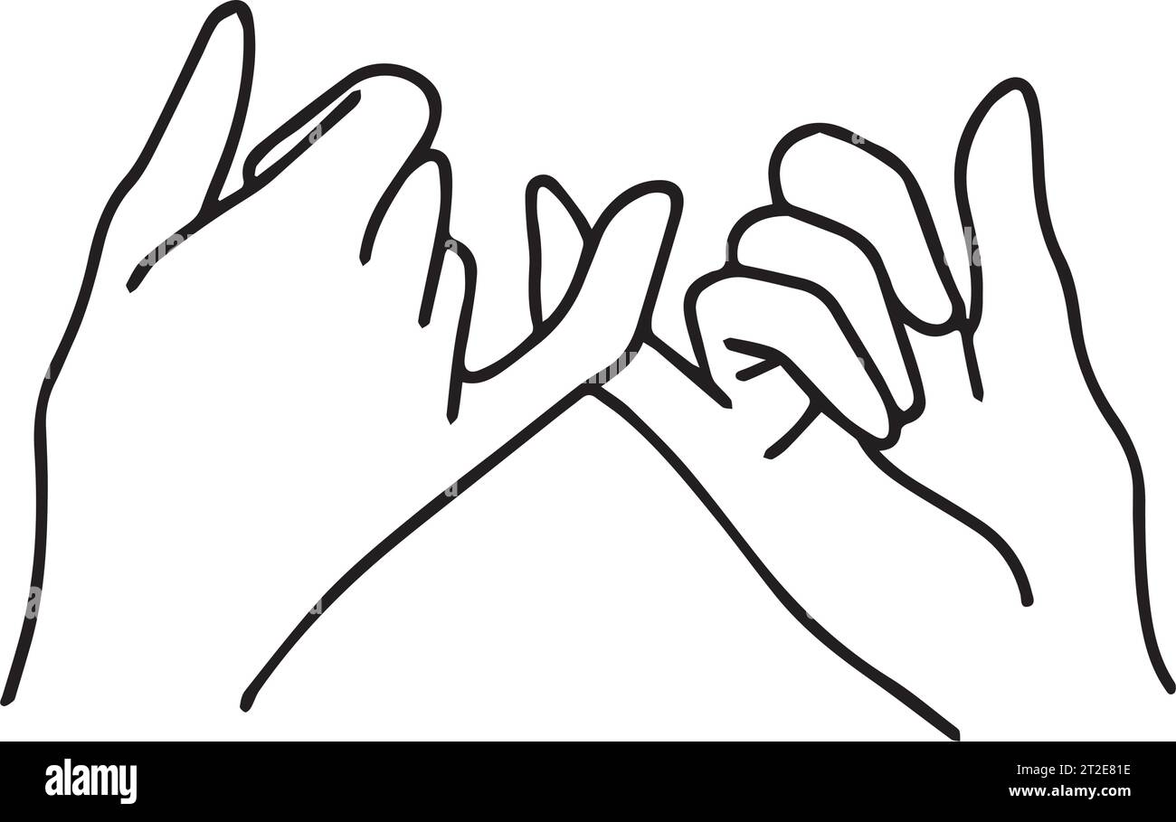 Pinky promise holding fingers hand.Pinky promise vector illustration
