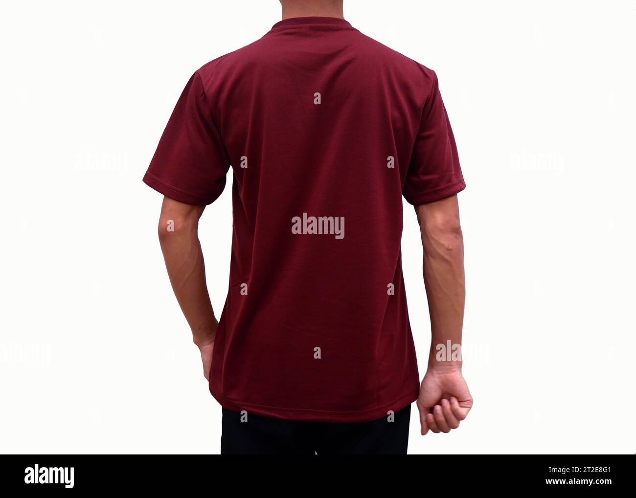 Tshirt mock up, front and back view isolated on white background. Male