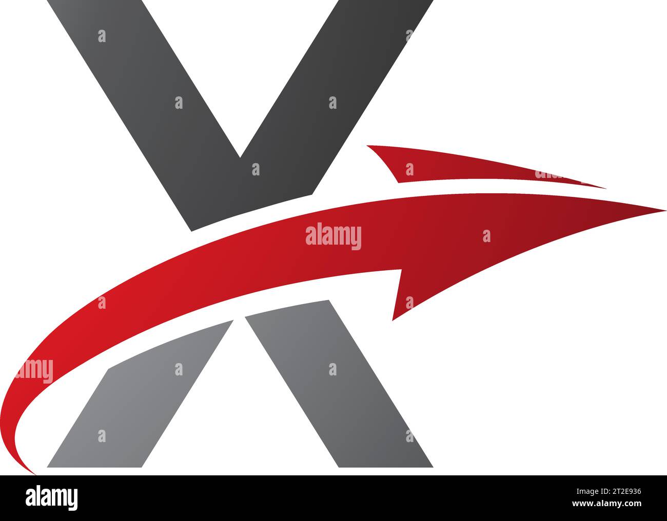 Red and Black Uppercase Letter X Icon with an Arrow on a White ...