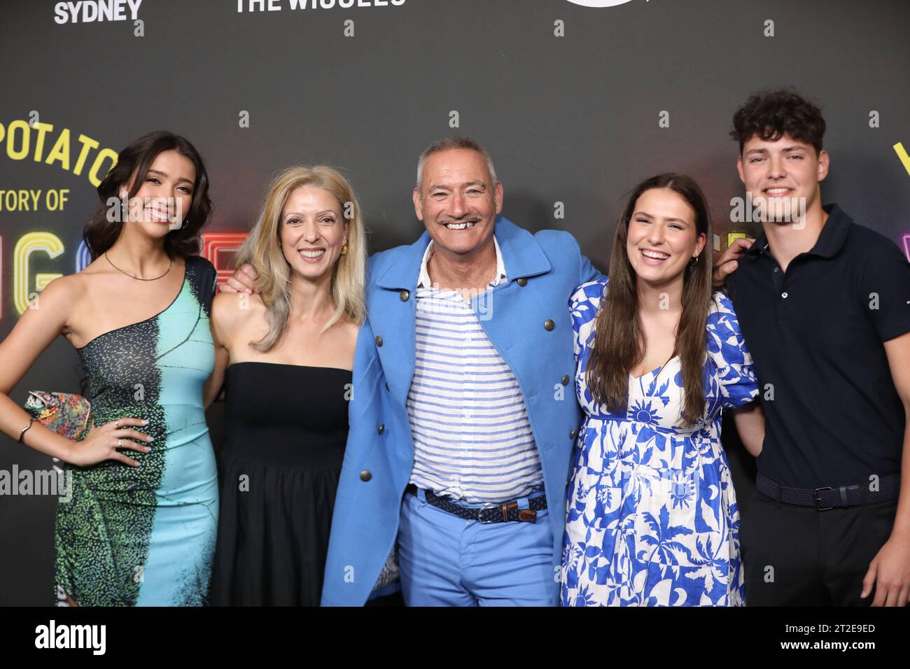 Sydney, Australia. 19th October 2023. Lucia Field, Anthony Field and family attend the red carpet World Premiere screening of Hot Potato: The Story of the Wiggles at Event Cinemas, 505-525 George Street, Sydney. Credit: Richard Milnes/Alamy Live News Stock Photo