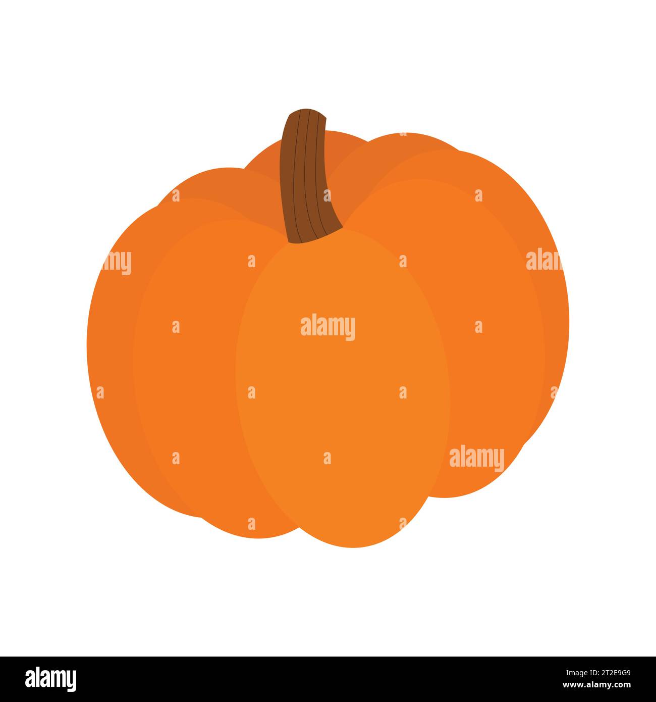 Ripe orange pumpkin. Cartoon squash, gourd. Simple handdrawn vector