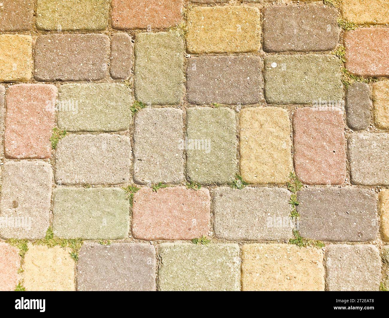 Texture of multicolored beautiful rectangular stone concrete paving ...